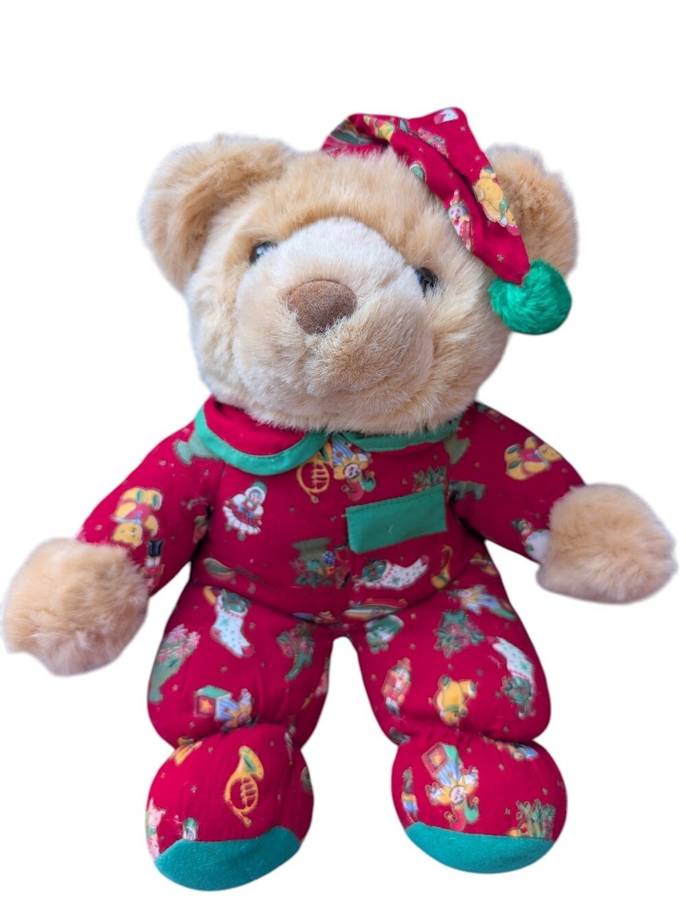 Vintage Avon Bedtime Teddies Teddy Bear Plush w/ Red Pajamas